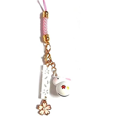 vepoty Phone Charm Cute Rabbit Cherry Blossom Cell Phone Strap Charm Phone Lanyard Charm Pendant for Keychain Handbag Decoration Cover