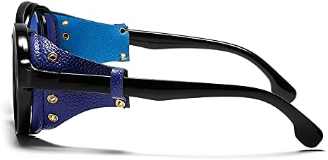 Technigadgets Finnegan Steampunk Retro Sunglasses Men Women with Leather Side Shield Double Bridge Plastic Frame Mens Gift - Image 9