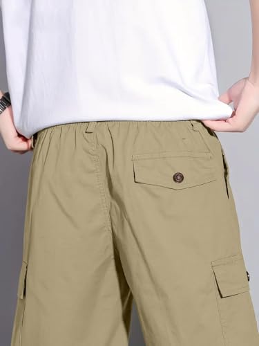 Image of GRECIILOOKS Bermuda Cotton Shorts for Men - Relaxed Fit Casual Summer Shorts | Knee Length Chino Style with Pockets