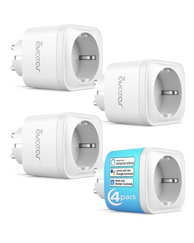 WLAN Smart Steckdose 4er Pack, Alexa Steckdosen mit Strommessung 16A, Smart Home WiFi Steckdose Kompatibel mit Alexa und Google Home, APP Fernsteuerung | Sprachsteuerung | Zeitschaltuhr