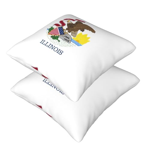 Housse de coussin imprimée drapeau Illinois pour lit et canapé extérieur - 6