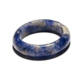 oasymala Natural Crystal Healing Agate Stone Ring Meditation Accessory for Men or Women (Sodalite)