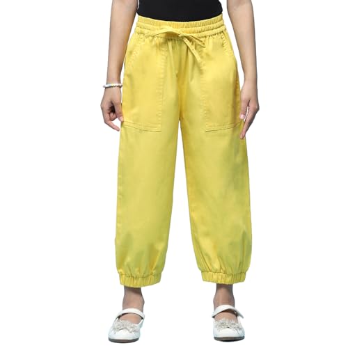 Image of BIBA Girl Cotton Blend Straight Solid Pants