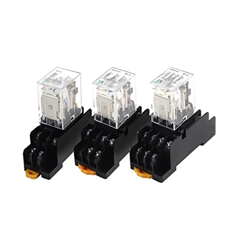 Relé electromagnético HH52P AC110V con bobina miniatura y base de conexión indicador LED