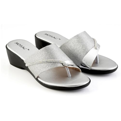 Image of MOSAC Women's Party-Wear Designer Wedding Slip-On Casual Wedge Fashion Wedding Sandal