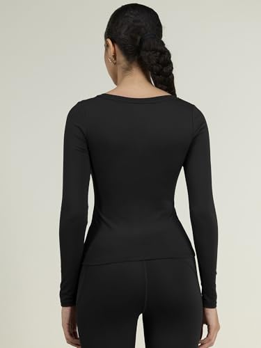 Image of CAVA Sculpt Scoop Top for Women | Snug Sculpted Fit, Long Sleeves, Scoop Neckline, Minimal Branding, Everyday Activewear Tee