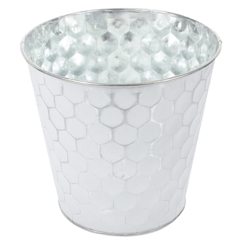 ABOOFAN Rustikale Blumentöpfe Aus Silbernem Metall Eiskübel Verzinkte Pflanzgefäße Metalleimer Pflanztöpfe Bauernhaus-Vintage-Vase Zinn-Pflanzgefäß