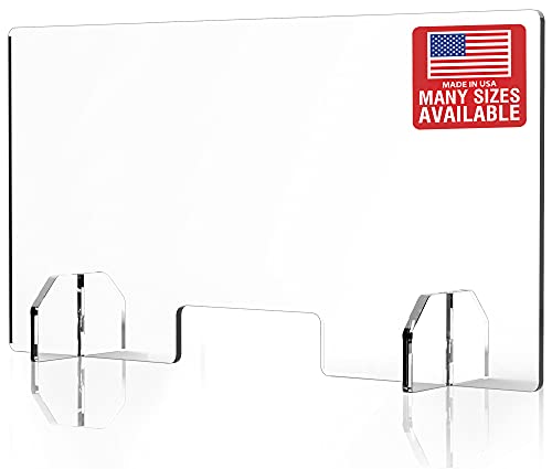 Flash Sale Buy 1 get 1 Countertop Desk Sneeze Guard- Protective Partition, Plexiglass Shield Barrier for Coughing, Sneezing, Droplets - Acrylic Divider Panel (32" Wide x 24" High)