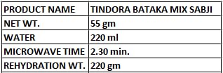KDI Store Tindora Potato, Ready to Eat Indian Curry, Freeze Dried Food, USDA Organic, Fully Cooked,55g
