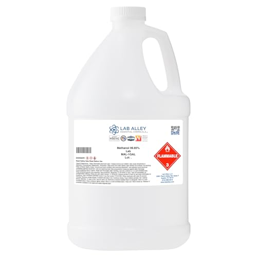 Lab Alley Methanol 99.85% Lab Grade Solvent, Polar Solvent for Laboratory, Industrial & Research Use, 1 Gallon
