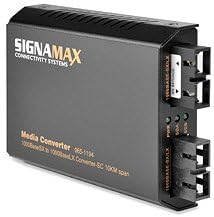 Signamax 065-1198XLD Gigabit Singlemode to Multimode Media Converters Repeater 1000BaseLX SC/SM, 20 km Span to 1000BaseLX, SC/SM 20 km Span Repeater