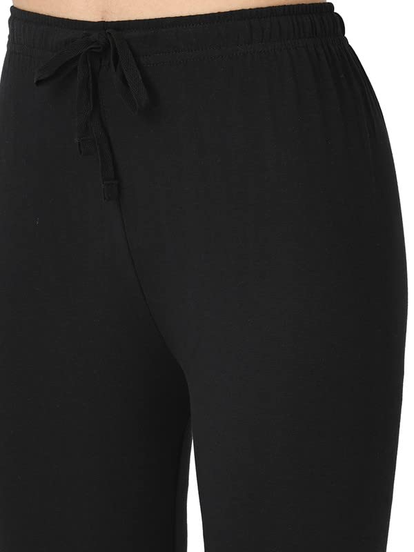 Image of Robinbosky Premium Cotton Lycra Black Churidar Leggings (XL, Black)