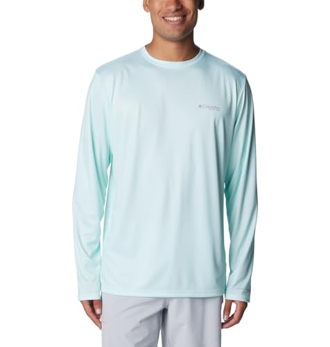 T-shirt Columbia anti-UV manches longues homme XS pour la pêche de couleur bleu
