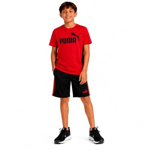 Image of PUMA Boys Active Shorts Set - 2 Piece Dry Fit T-Shirt and Performance Gym Shorts - Activewear Clothing Set for Boys (4-16)