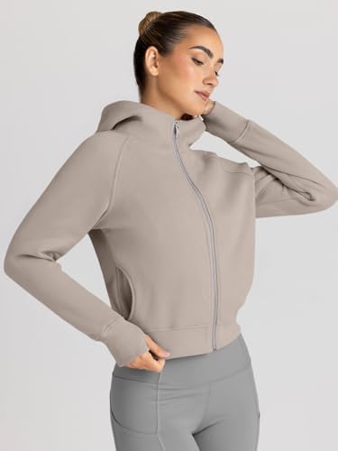 Trendy Queen Womens Zip Up Hoodies Jackets Cropped Sweatshirts Fleece Fall Outfits Casual Comfy Y2k Tops Winter Clothes 2026