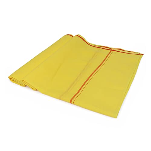 Image of Cotton Skin Friendly Summer Shrink Proof Bath Towel Pure Cotton Gamcha Soft 100% for Men and Boys All Purpose Living Handloom (Yellow| Pack 01)