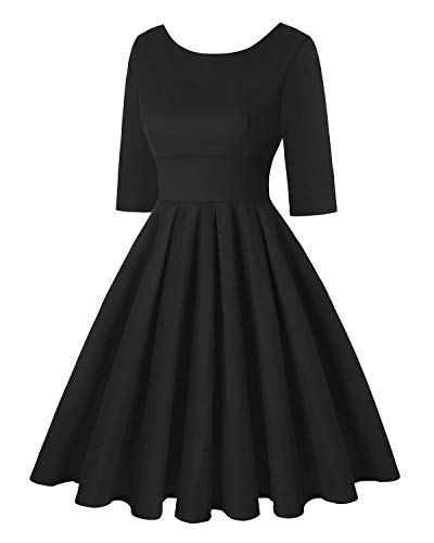 Image of MINTLIMIT Women's 1950s Retro Vintage Cocktail Party 3 /4 Sleeve Swing Dress