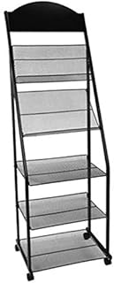 TZSMSJ Affichage du Magazine Support Rack Journal Plancher autoportant Rack Porte-revues en Fer forgé de Canal d'entrée Panier présentoir Brochure 5Z0S9J (Couleur : Noir)