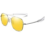 Night Driving Glasses for Men Women HD Vision Yellow Lense Anti Glare Clear TAC Sunglasses