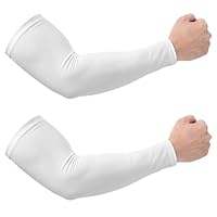 Tyqour 2 Paar Arm Sleeve Kühlung UV-Schutz Armstulpen Upf 50+ Arm Sleeves Sommer Volleyball Armschoner Für Herren Und Damen Weiß Für Frauen Männer Basketball Radsport Golf Radfahren Tattoo Abdeckung