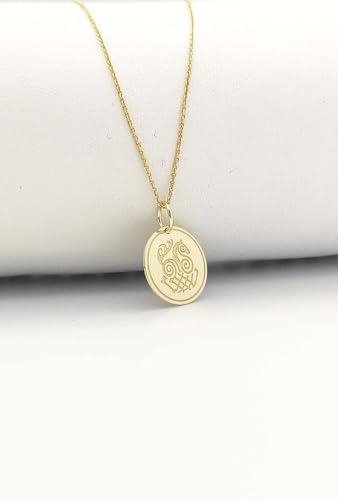 Colgante de plata de ley 925 grabado con baño de oro y cadena de 45 cm 2