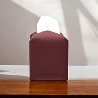 Connsole Casa Premium PU Leather Tissue Box Holder - Elegant Hotel-Style Tissue Box Cover for Home, Office & Car Decor, Tissues Cube Organizer for a Natural & Classic Look (D-Brown)