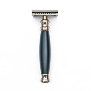 FREED Bronze Series Double Edge Safety Razor,Aluminum alloy material with 10 Japanese 6cr13 Stainless Steel Blade,it’s the best gift for men, fathers, or birthday (Black)