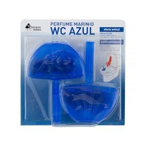 Colgador WC Azul perfume marino Bosque Verde triple acción Paquete 2 ud. (80 g) Pack 2