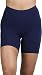ToBeInStyle Women's Cotton-Spandex Blend 15" Outseam Shorts - Navy - Large