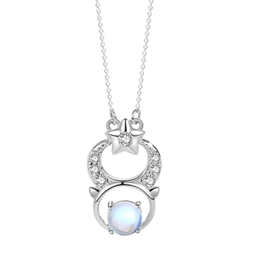 Collier zodiaque en argent sterling et pierre de lune véritable pour femme