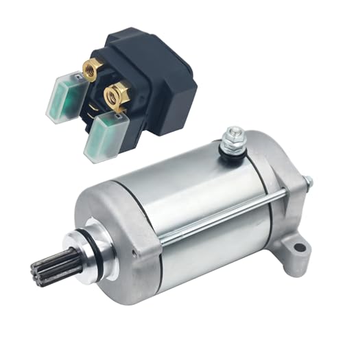 Starter Motor for Yamaha Grizzly 660 Kodiak 400 Rhino 660 2001 2002 2003 2004 2005 2006 2007, 4WV-81890-00-00 / 4WV-15570-01-00 / 4WV-15650-02-00 with Relay