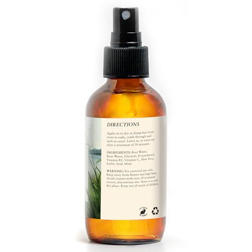 Baja Basics, Rice Water For Hair Growth, Thickness, Strength, Shine - Natural Leave-in Conditioner for Scalp, Dry Split End Moisturizer - Beauty Formula Mist Spray for Curly, Straight, Thick, Thin Hair - 4oz