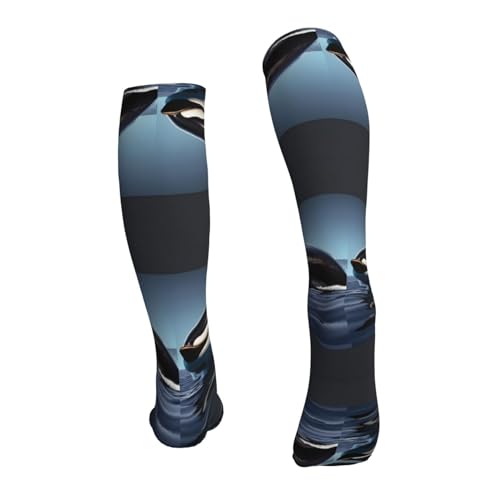 Orca Killer Whale Print Print Compression Socks,Compression Ankle Support Socks,For Men Women Running Athletic2