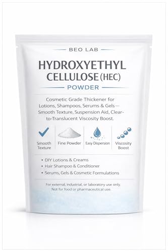 Hydroxyethyl Cellulose (HEC) Powder – 4 Oz 113 g High Viscosity Cosmetic Grade Thickener for Lotions, Shampoos, Gels & Serums – Smooth Texture & Suspension Aid (4 oz - 113 Grams)