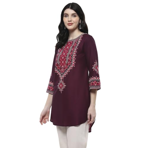 Image of BIBA Women Rayon Straight Printed Kurti