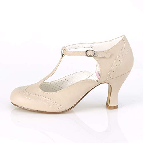 Funtasma Women's Flapper-26 Slide Pump, Cream Polyurethane, 6 M US