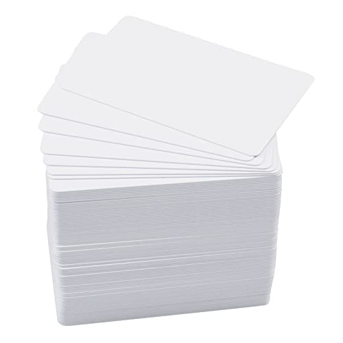 100 Pack Premium Blank PVC Cards, CAETOUNG CR80 30 Mil Graphic Quality White Plastic Cards for Photo ID Badge Printers