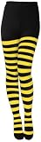 DTWAWA Women's Yellow Black Striped Tights Pantyhose