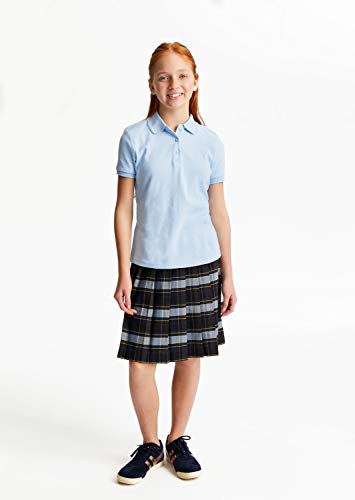 Image of French Toast Girls' Short Sleeve Picot Collar Polo School Uniform Shirt (Standard and Plus)