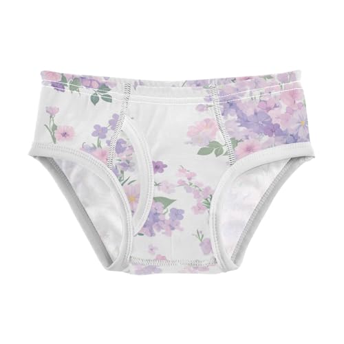 KLL Purple Flowers Baby Boys Soft Nighttime Underwear Cute Children Panties
