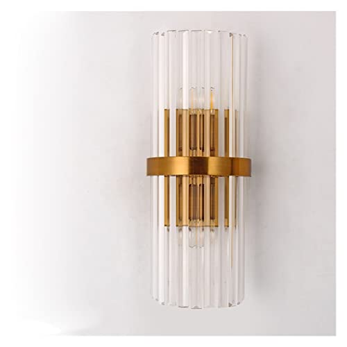 Iluminación sin deslumbramientos: lámpara de pared dorada de cristal