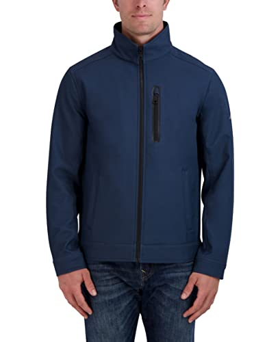 Nautica Men's Windbreaker Softshell Jacket, Water And Wind Resistant, Heather Blue, Medium #TOP13