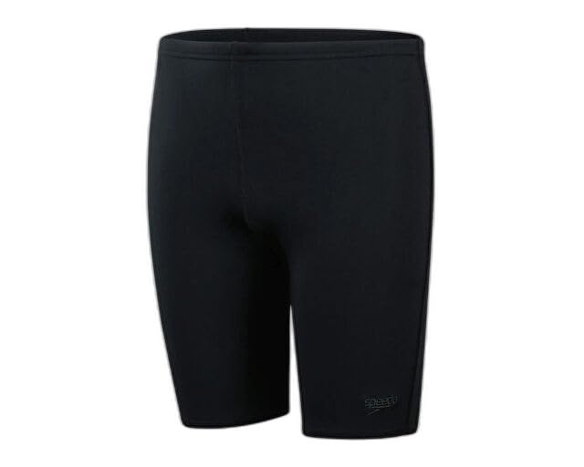 Speedo Boy's Endurance+ JaMer SwiMing Trunks | Training | Chlorine Resistant | Quick Drying | Stretch Fabric | Comfort Fit, Black, 13-1413-14