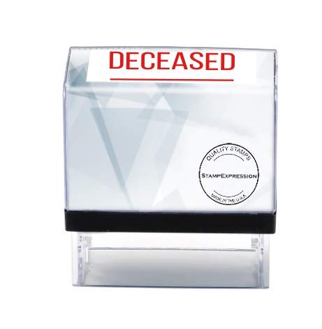 StampExpression - DECEASED with line Office Self Inking Rubber Stamp - Red Ink (A-5693)