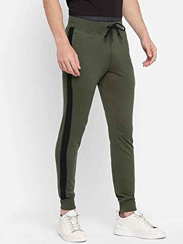 Image of Alan Jones Clothing Solid Men's Side Tape Joggers Track Pants