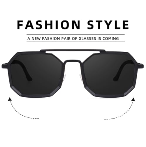 Image of IFLASH Vintage UV Protection Retro Square Metal Body Sunglasses For Men & Women
