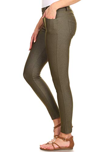 Image of YELETE Women's Basic Five Pocket Stretch Jegging Tights Pants