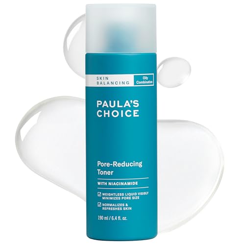 Paula's Choice Skin Balancing Pore-Reducing Face Toner with Niacinamide, for Oily Skin & Combination, Minimizes Large Pores, Controls Oil & Shine, Hydrates & Replenishes, Fragrance-Free, 6.4oz