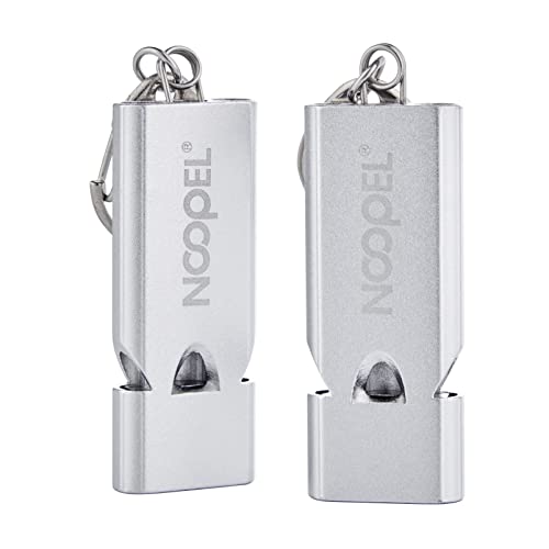 Whistle Emergency Noopel Three Tubes Survival Whistles 2 Pack with Lanyard for Hiking Camping Kayak Sports Outdoor Safety Kids Lifeguard Rescue Signaling (Silver) - Thumbnail 4