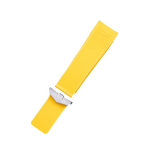 Bracelet TAG HEUER Aquaracer 24mm en caoutchouc avec boucle déployante jaune élégant